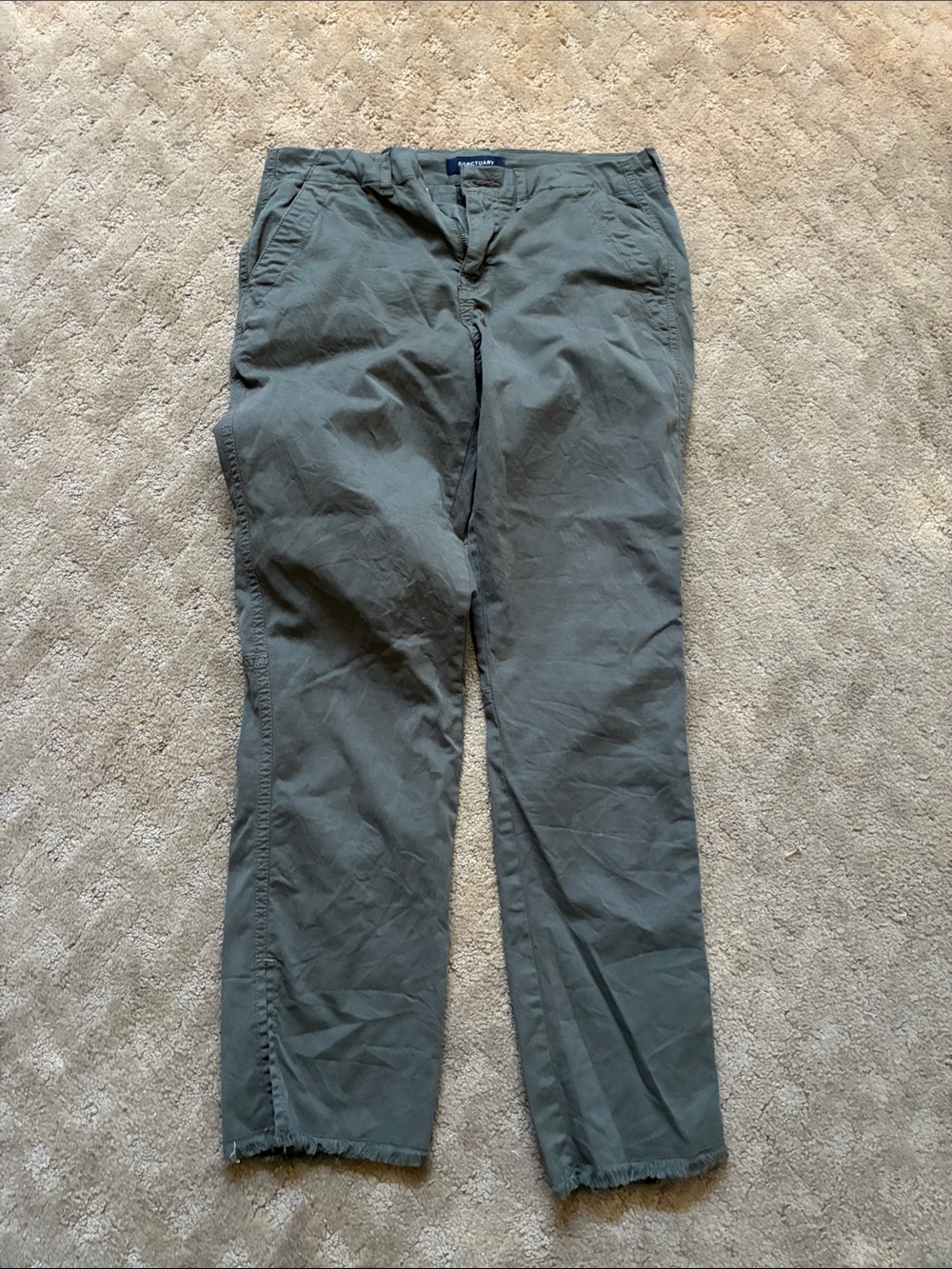 Sanctuary Women's Olive Green Cropped Straight Pants